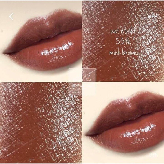 SON THỎI BÓNG WET N WILD SILK FINISH màu MINK BROWN ( thân son có thể hơi xước do mềm, shop ko đổi trả)