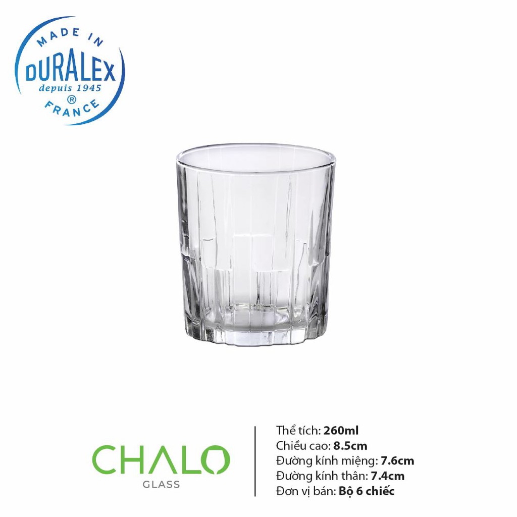 [Chính hãng] Ly thủy tinh cường lực Duralex Jazz Rock 260ml - 1082A