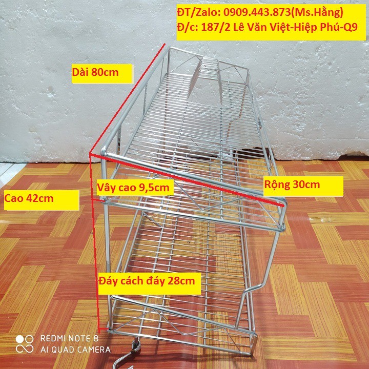 Treo Láp Úp Chén - Dĩa 2 Tầng INOX Cao Cấp SUS 304 - TRL2T-38LDI3 -