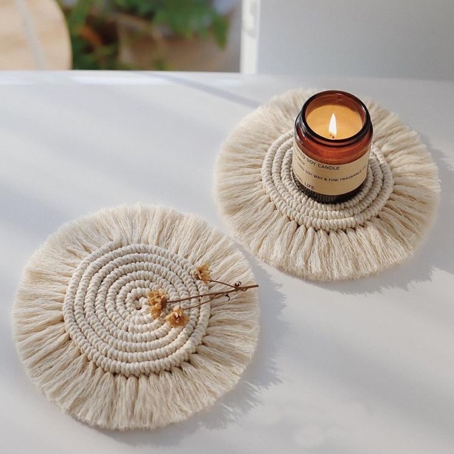 Lót ly macrame