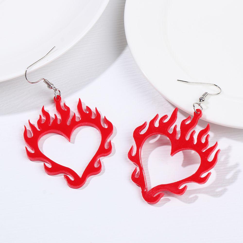 Bông Tai Acrylic Hình Ngọn Lửa Thời Trang Sáng Tạo