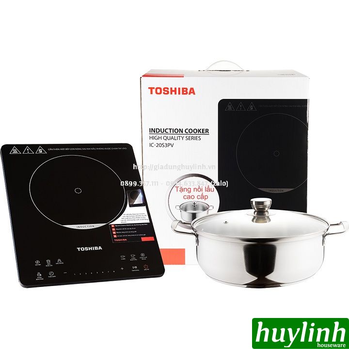 Bếp điện từ đơn Toshiba IC-20S3PV - 2000W - Tặng nồi lẩu