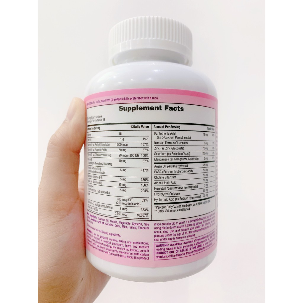 Viên uống hỗ trợ đẹp da móng tóc Nature’s Bounty Hair Skin Nails 250 viên | BigBuy360 - bigbuy360.vn