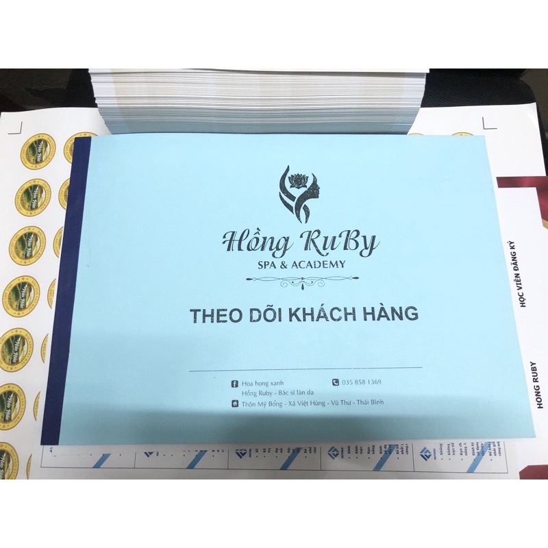 Sổ khách hàng 100 trang Spa, thẩm mỹ, phun xăm