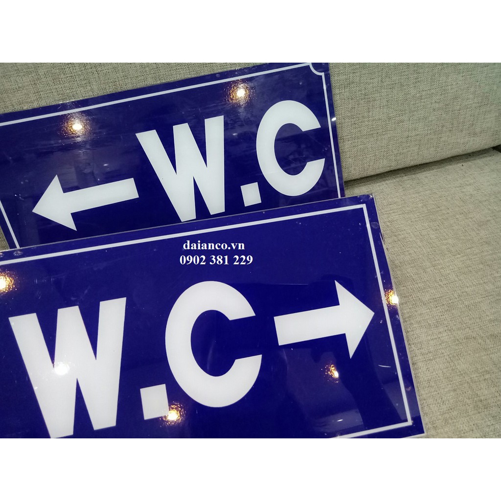 Bảng nhà vệ sinh, WC bằng nhựa Mica dán decal 15*30cm