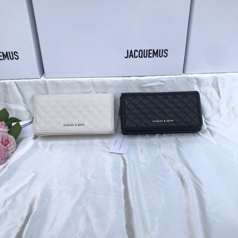 Túi ví nữ trám sần clutch nữ trám hạt có dây đeo tháo dời