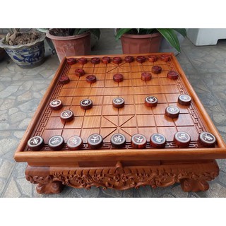 BỘ BÀN CỜ TƯỚNG GỖ GÕ [SIÊU PHẨM GỒM BÀN + QUÂN]