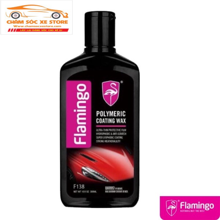 Dung dịch dưỡng bóng mọi bề mặt ô tô chuyên dụng Flamingo Polymeric Coating Wax F138 300ml chamsocxestore