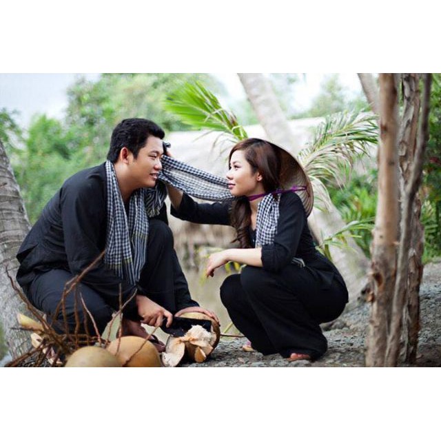 Bộ bà ba nam nử kèm khăn rằn đủ size