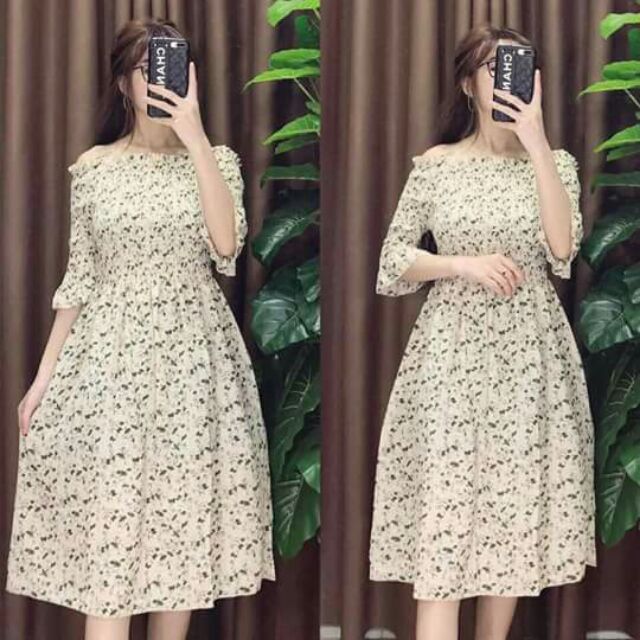 VÁY MAXI TRỄ VAI QC