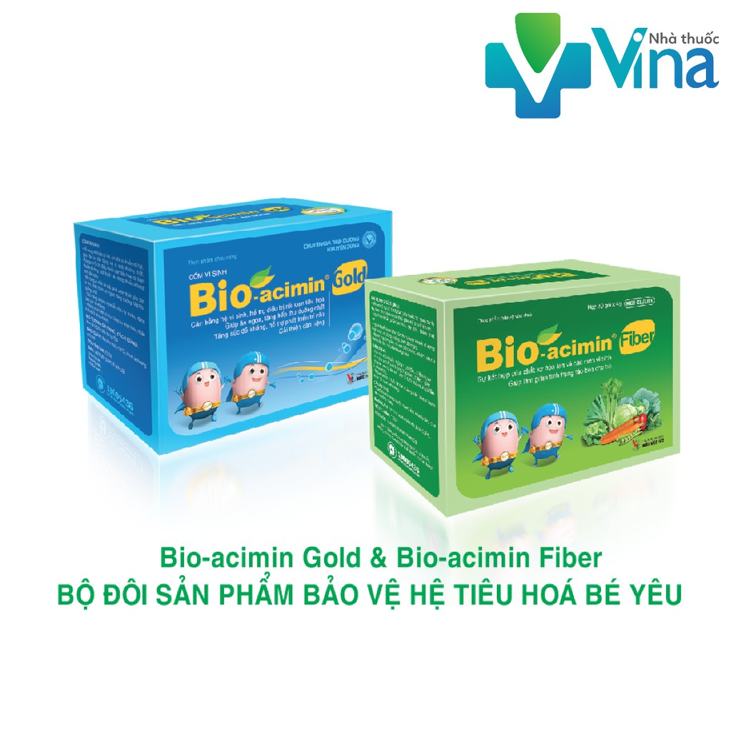 Bioacimin FIBER và BIOACIMIN GOLD tăng hấp thu giảm táo bón cho trẻ hộp 30 gói