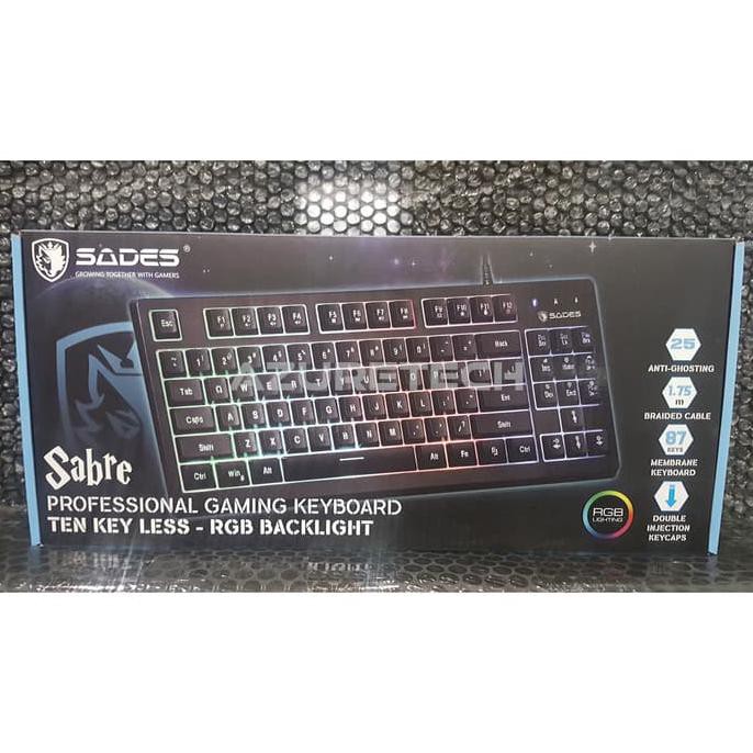 Bàn Phím Chơi Game Sades Saber Tkl Rgb Màu Đen 0512