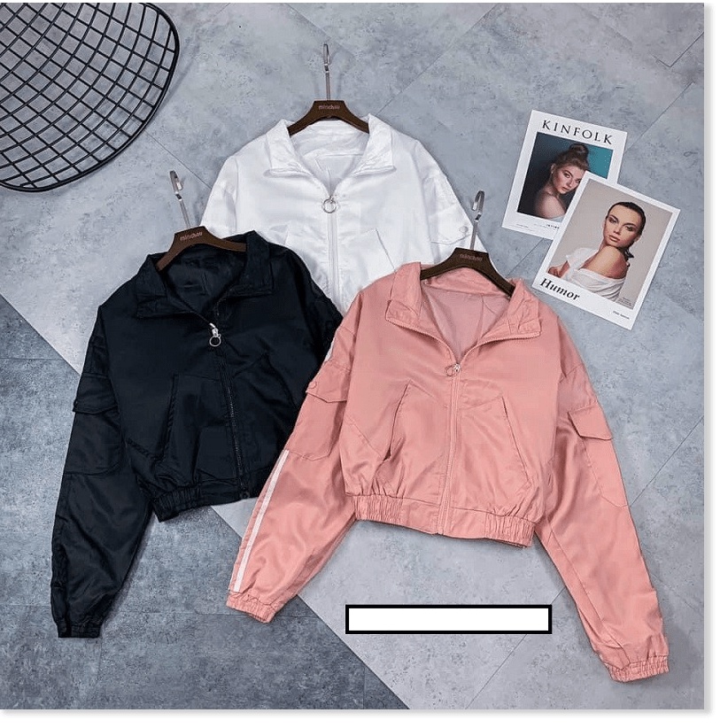 Áo Khoác Nữ 2 Lớp Phối Túi Nắp Tay Thời Trang lên Form Siêu Đẹp
