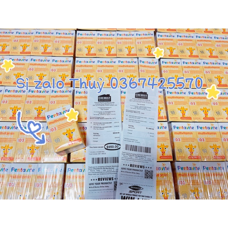 (Đủ bill ✈️  date 8/2024) Pentavite Vitamin tổng hợp cho bé 0-3 tuổi