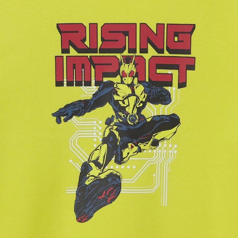 Áo nỉ lót lông bé trai cổ tròn siêu nhân Rising Impact dễ thương của GU - Nhật