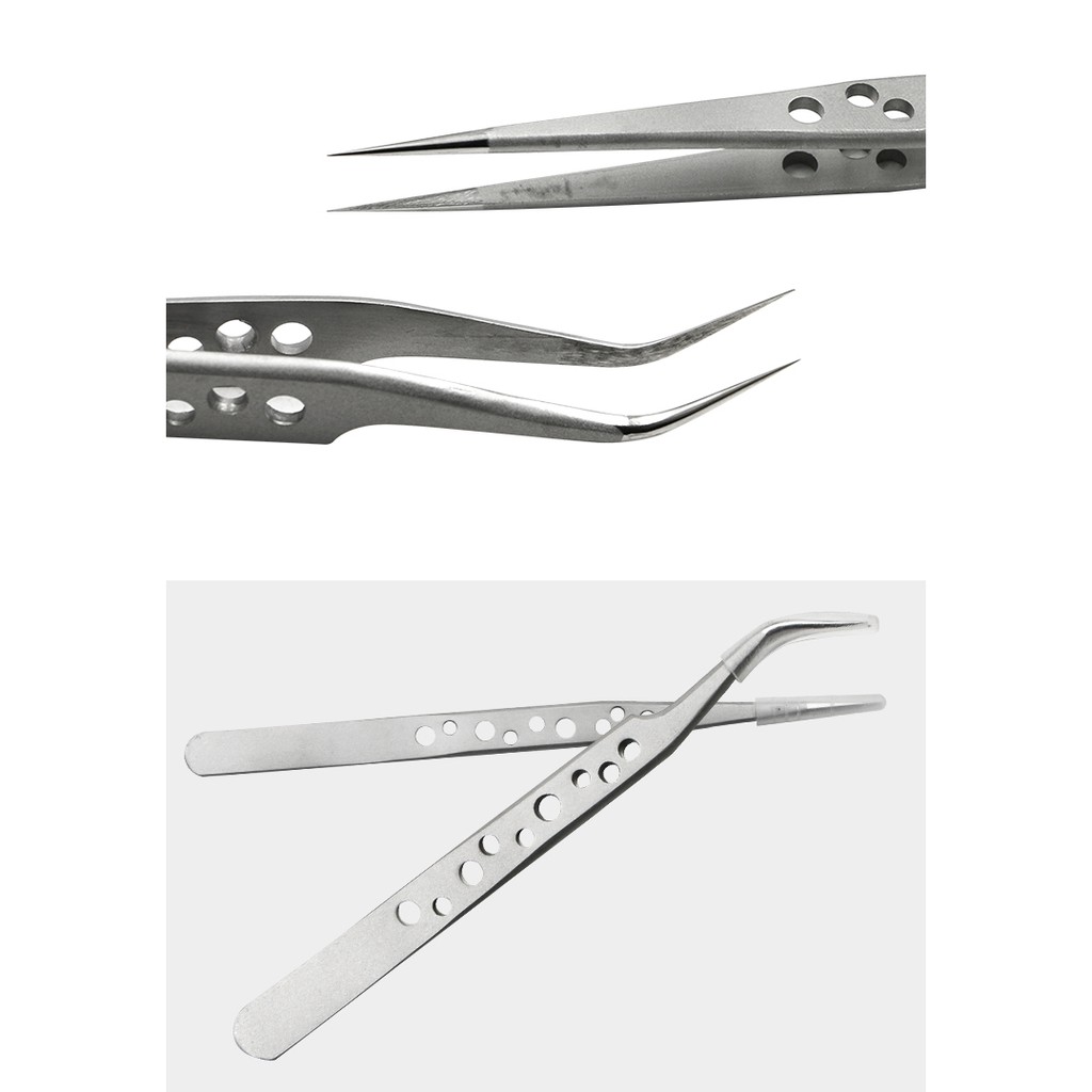 Bộ Nhíp Gắp Classic, Nhíp Tách Nối Mi Tweezers - Bộ 2 Cây