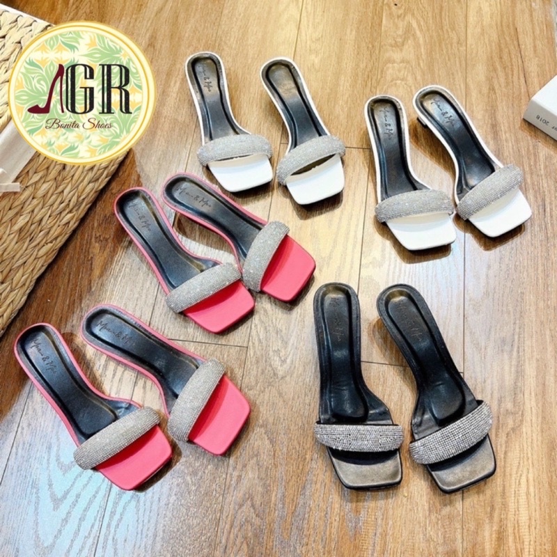 Guốc bản đá sáng siêu xinh gót ú 2 cm