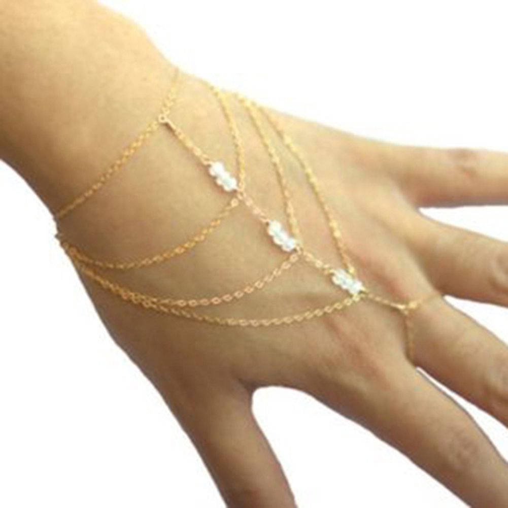 Vòng tay hợp kim đính đá nhiều tầng cổ điển sang trọng cá tính dành cho nữ