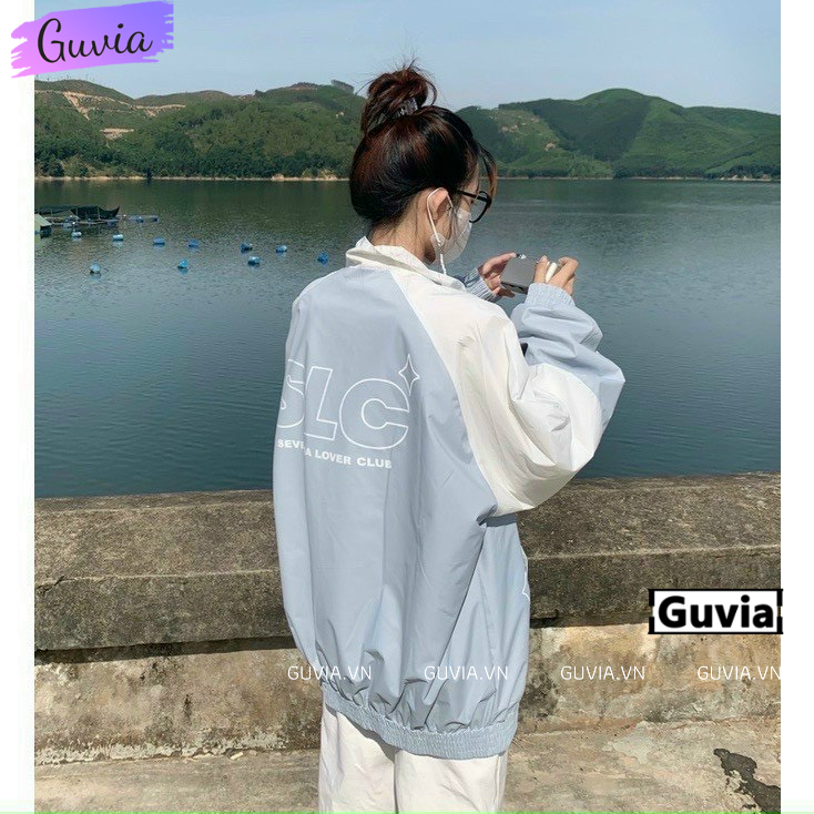 Áo Khoác Dù SLC Lớp Form Rộng Nam Nữ Unisex, Áo Gió Bomber Bóng Chày Chống Nắng Ulzzang GUVIA