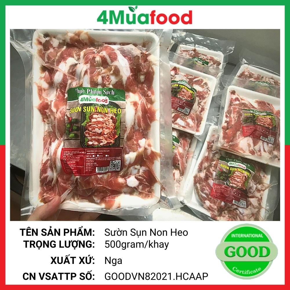 500gr Sườn Sụn Non  Heo thái lát đóng khay hút chân không - Thực Phẩm 4 Mùa - 4Muafood