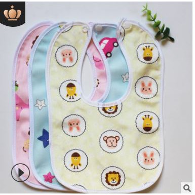 Yếm ăn dặm chống thấm có khuy bấm 100% cotton DD217