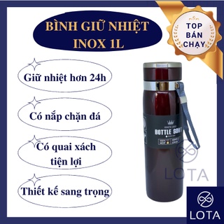 BÌNH GIỮ NHIỆT INOX 1L, chứa nước 1000ml đựng cà phê 1 lit 1000 ml bình nước đẹp chất lượng cao LOTA