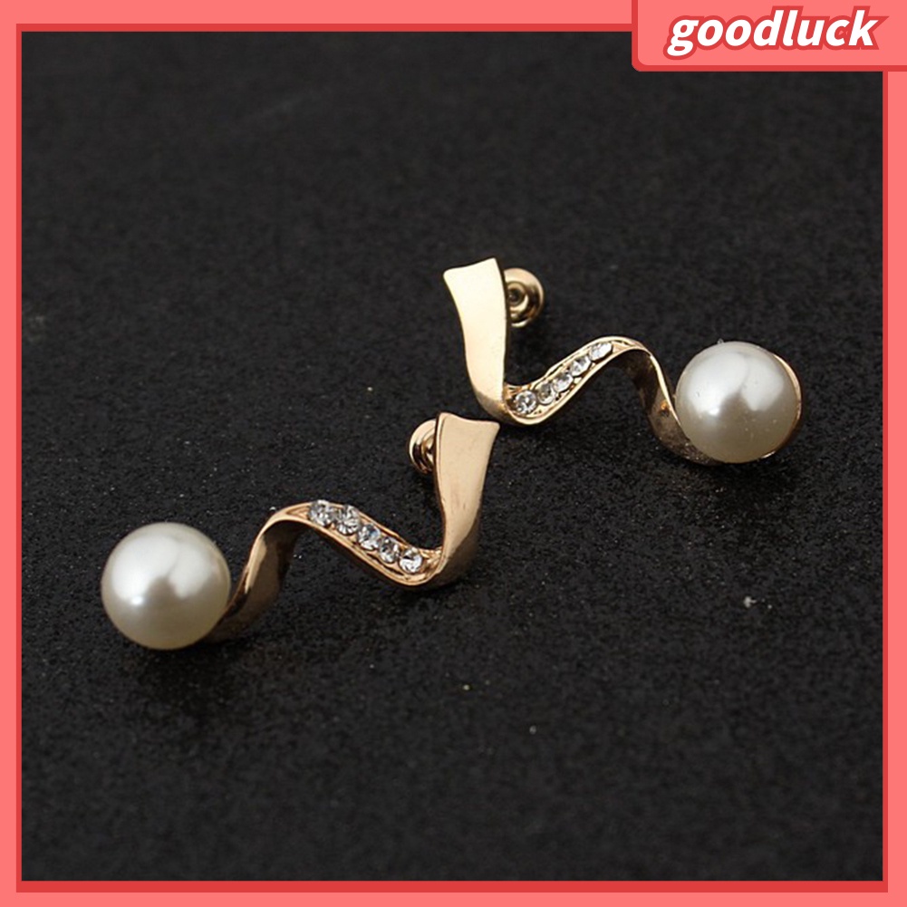 Bộ Dây Chuyền + Bông Tai Đính Đá / Ngọc Trai Nhân Tạo Xinh Xắn