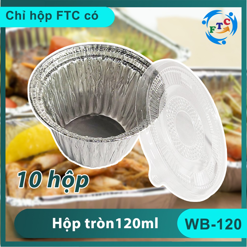 "CAO CẤP" SET 10 HỘP NHÔM (KHAY GIẤY BẠC CÓ NẮP) - CHỨNG NHẬN VS ATTP - ĐỰNG THỰC PHẨM DÙNG 1 LẦN