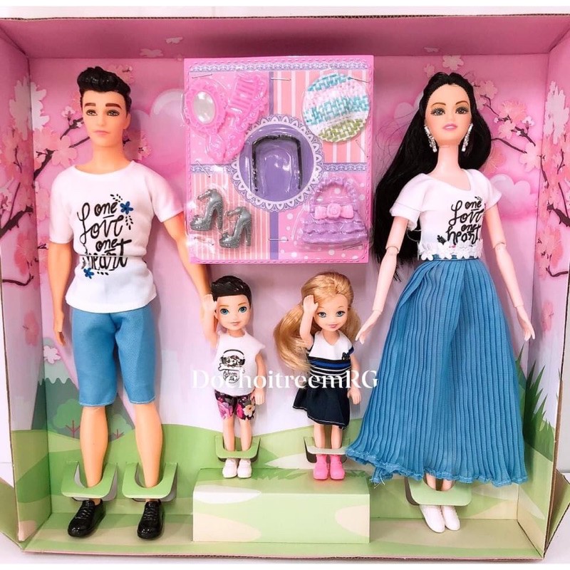 hộp búp bê gia đình Barbie khớp tay -2 búp bê nhí và phụ kiện