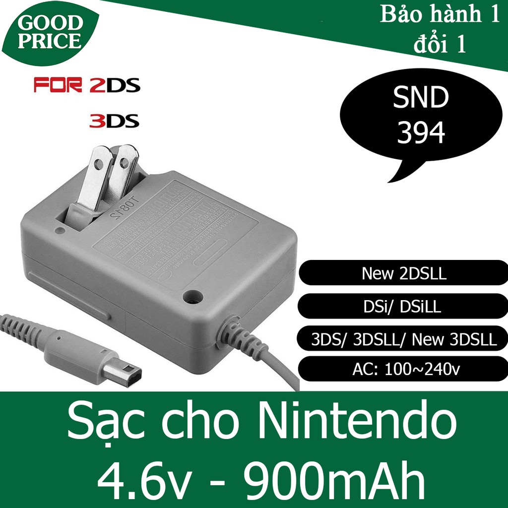 Sạc cho Nintendo 2DS, 3DS, DSi nguồn 4.6v - SND-394