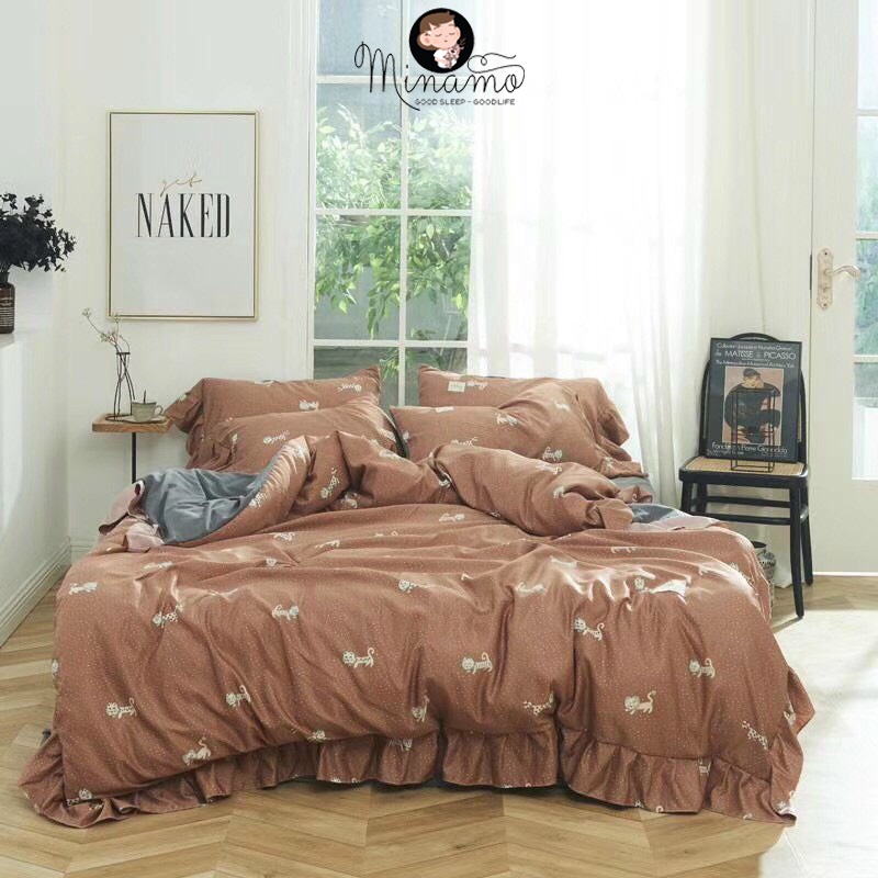 Bộ vỏ chăn ga gối Lụa Silk Linen Minamo cao cấp, mềm như đũi, mướt như lụa, dễ dàng vệ sinh - B08 | BigBuy360 - bigbuy360.vn