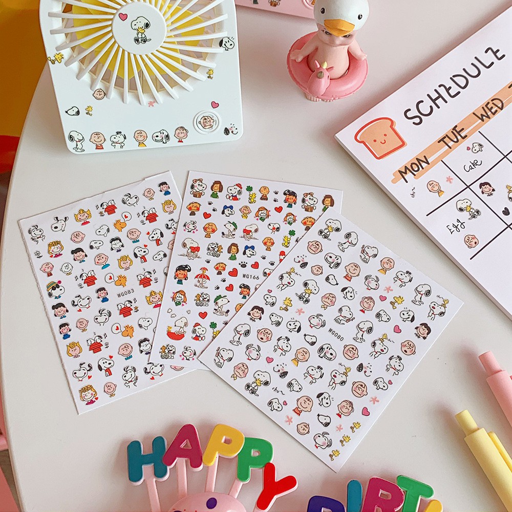 Sticker Nail Mini Đa Năng Dán Trang Trí Sổ, Dán Móng Snoopy Charlie