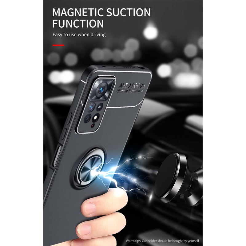 Ốp Điện Thoại Silicon Mềm Có Vòng Đỡ Nam Châm Cho Xiaomi Redmi Note 12 Turbo 11 11s 10 10s 10T 9 9s Pro Max Lite