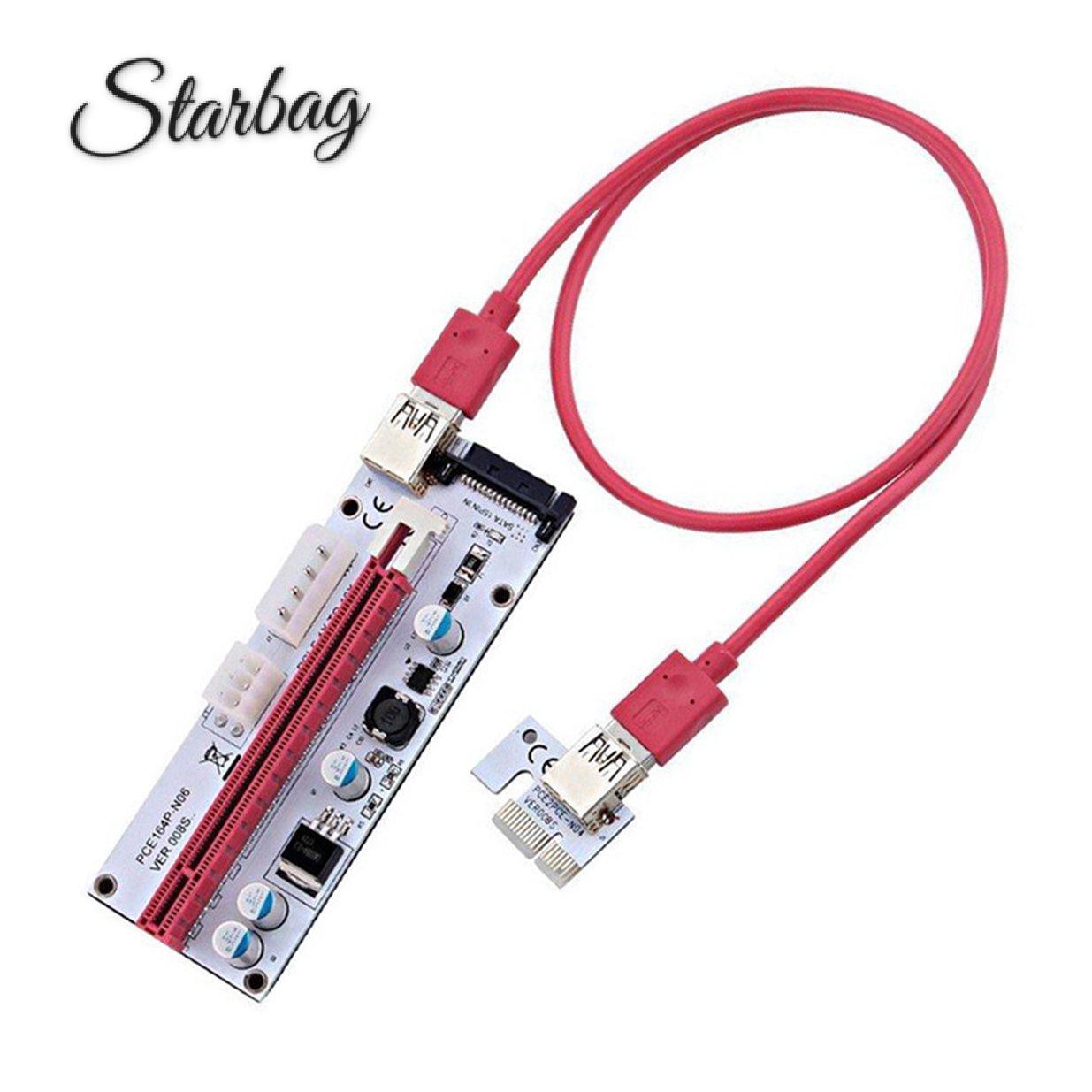 (Star) Dây Cáp 3 Trong 1 Pcie Pci-E Pci Express Riser Card 1x Sang 16x Usb 3.0