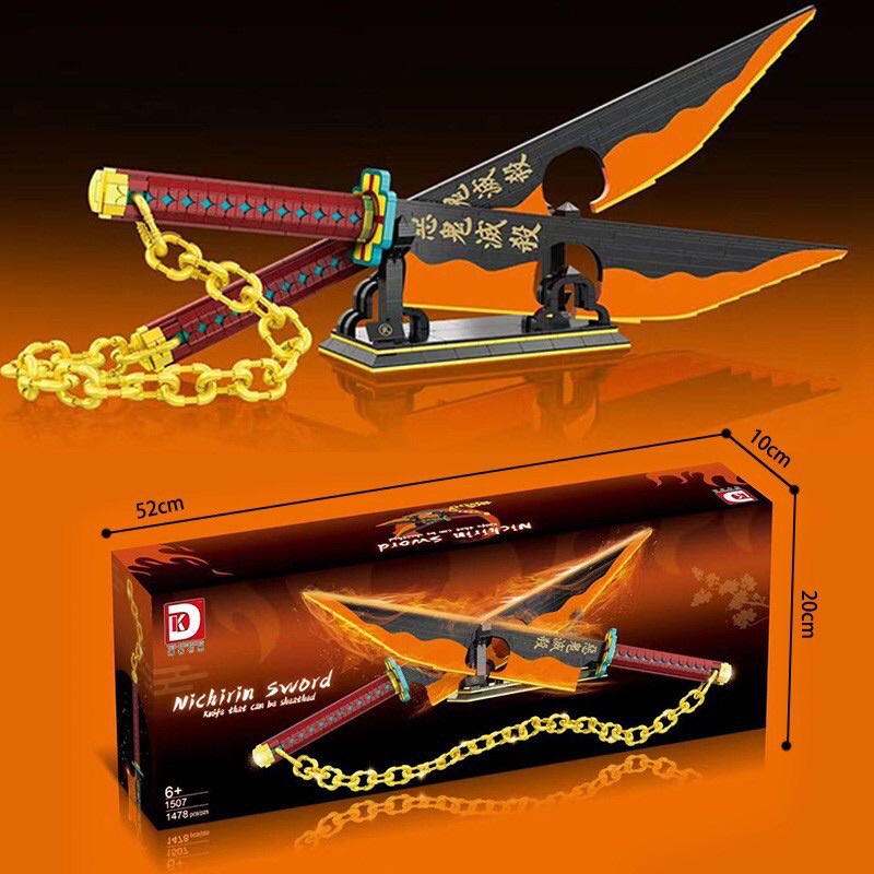 Đồ Chơi Lắp Ráp Kiểu LEGO Mô Hình Nhật Luân Kiếm Của Âm Trụ Uzui Tengen trong Kimetsu no Yaiba 1507