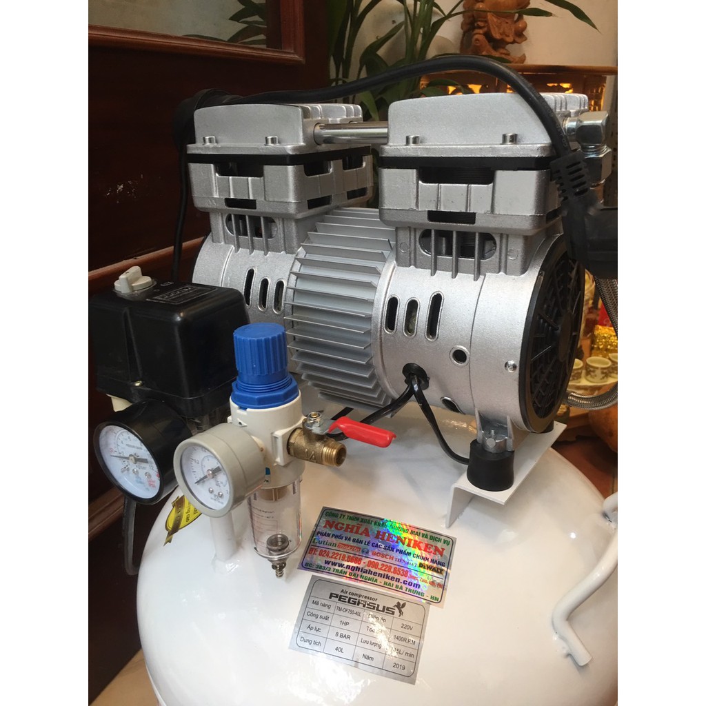 Máy nén khí Pegasus 50 Lít, 0.75Hp, không dầu, Model TM-OF550-50l