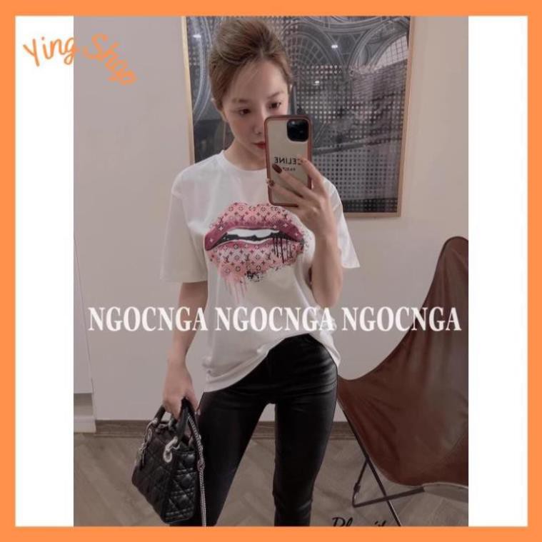 Áo phông nữ giấu quần form rộng  L  V hình môi em nhìn phát là say đắm, áo thun rộng giấu quần (cam kết video tự quay) | BigBuy360 - bigbuy360.vn