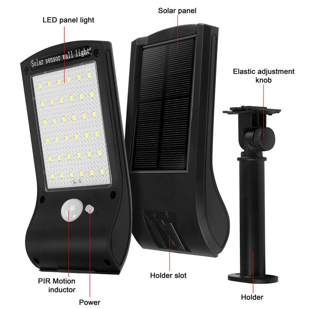 Đèn Led 36 Bóng Gắn Tường Cảm Biến Chuyển Động Dùng Năng Lượng Mặt Trời