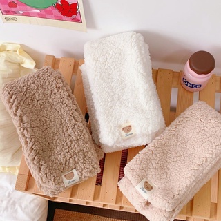 Khăn choàng cổ giữ ấm bằng vải lông nhiều màu sắc phong cách Hàn Quốc cho nữ