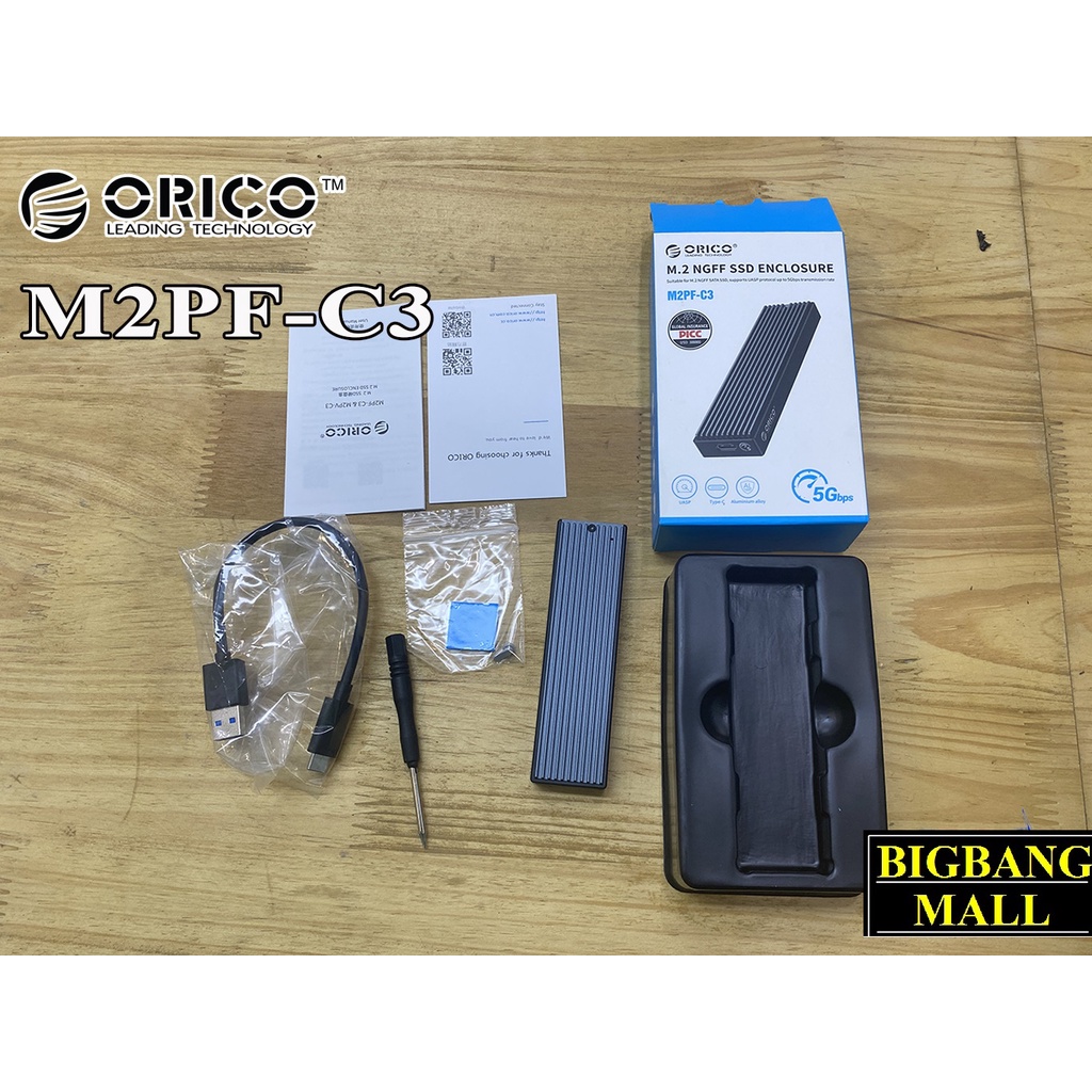 Box orico M2PV-C3, chép dữ liệu cho ổ cứng ssd nvme sang usb 3.0 và type-c