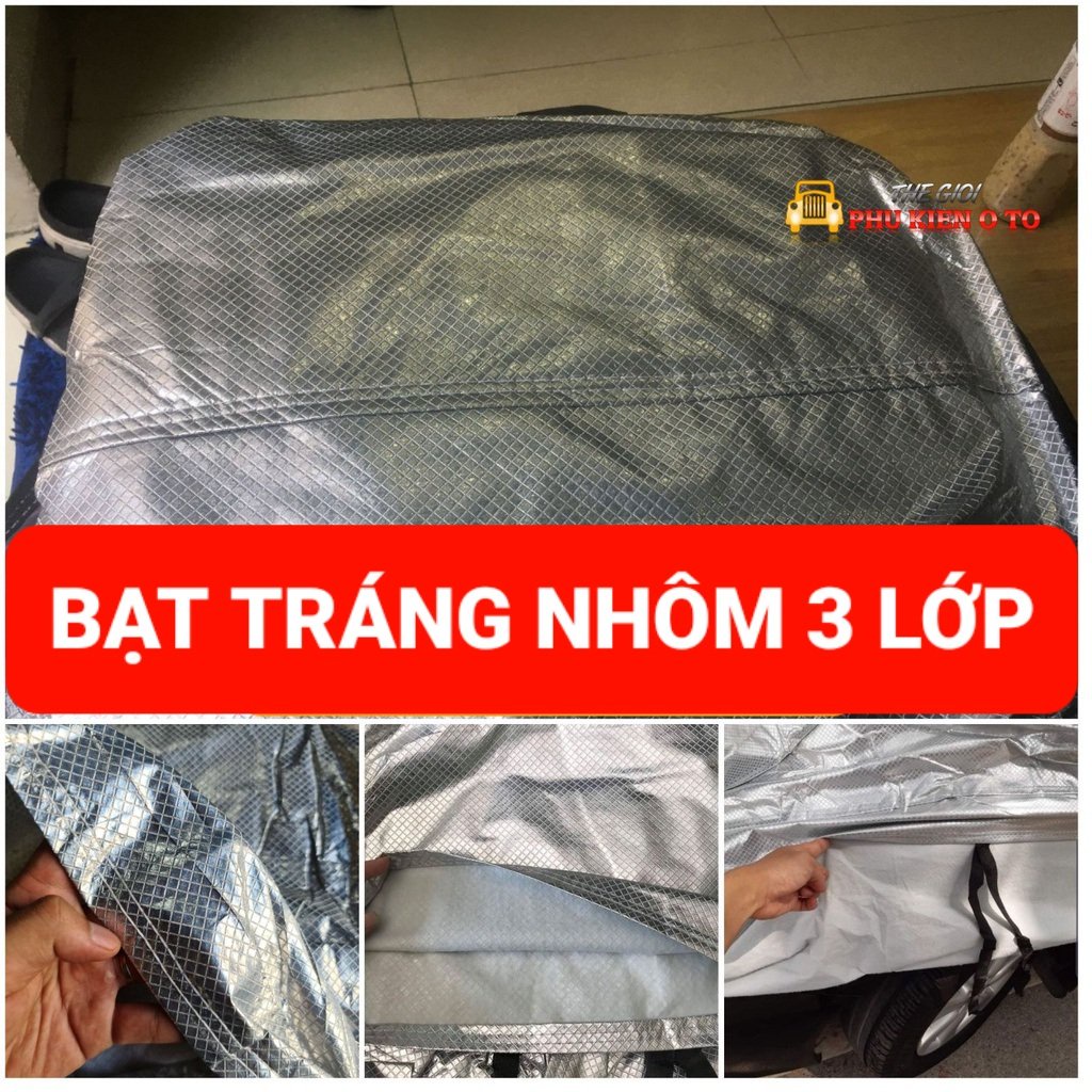 Bạt Phủ Xe Ô Tô Vải Dù chống nóng, chống nước tuyệt đối, có phản quang, chất liệu tráng nhôm 3 lớp bảo vệ xế yêu của bạn