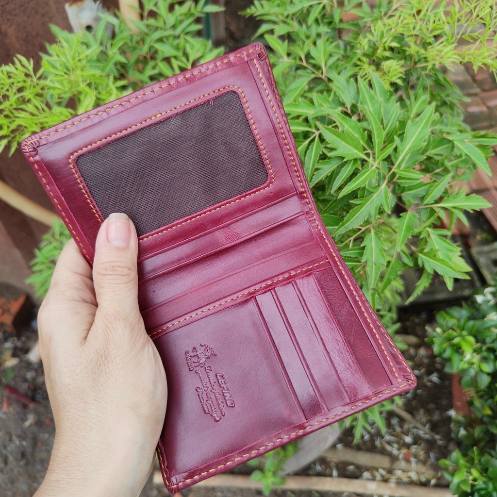 Ví Da Bò Già Nappa Nhập-Logo Hợp Kim Đồng Đúc Cefiro 1997 Thiết Kế Tỉ Mỉ Cao Cấp BH 24 Tháng