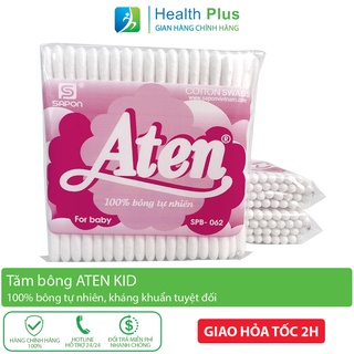Tăm bông trẻ em ngoáy tai Aten kid an toàn kháng khuẩn 100% vệ sinh tai mũi họng
