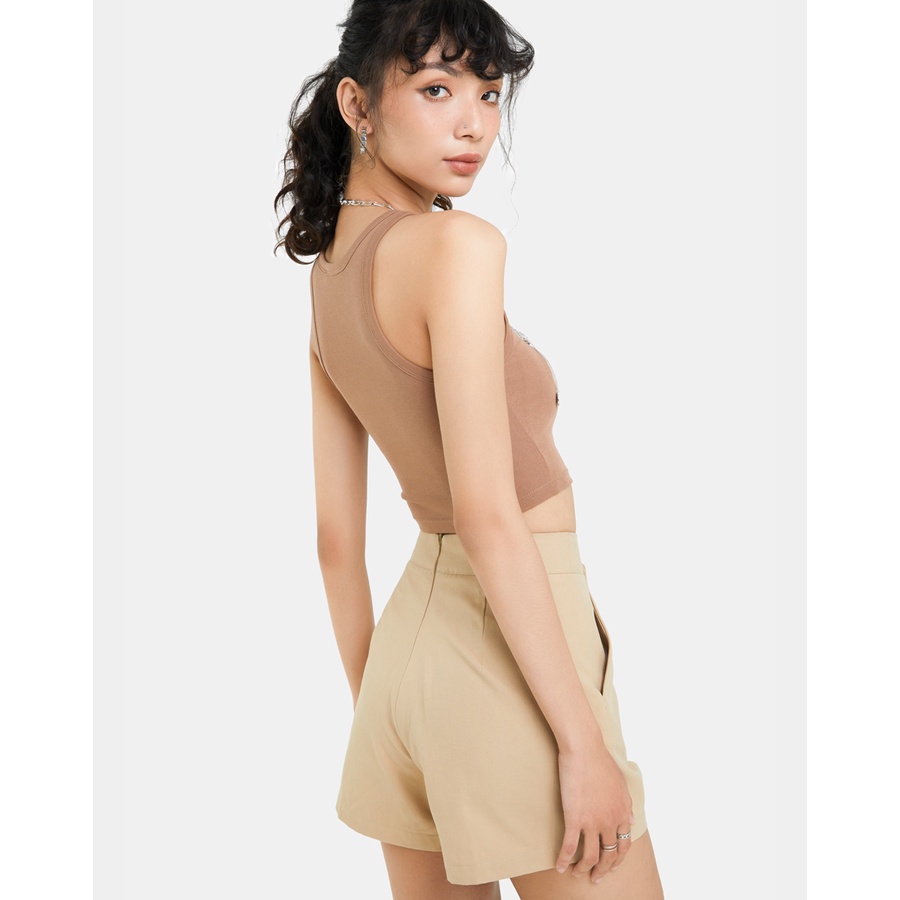 Quần Short Nữ Thời Trang JUNO Form A Vạt Gắn Nút JNQSH015