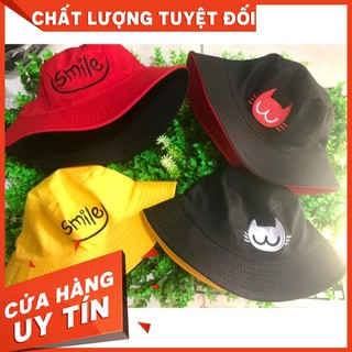 MŨ BUCKET 2 MẶT - MÈO SMILE  - Nón Hải