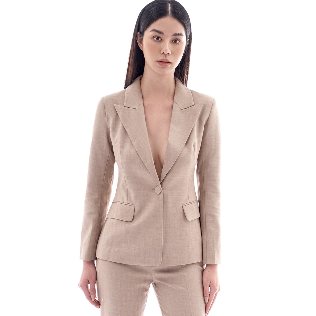 Áo Blazer kiểu 1 cúc màu be 2NDDATE BL024G