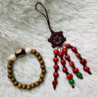 Combo móc khóa bồ đề tặng vòng dâu mix bồ đề.