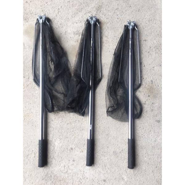 Vợt Vớt Cá Tam Giác Inox Rút Gấp Gọn Lưới Lỗ 5 mm Dài 2 m1