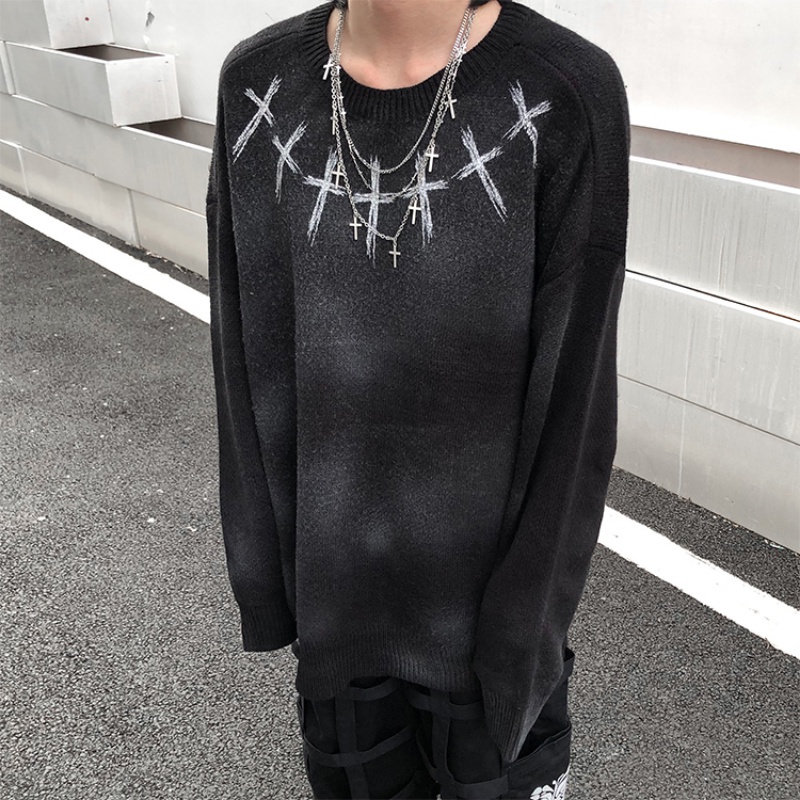 Áo sweater tay dài cổ tròn dáng rộng trẻ trung ấm áp thời trang mùa đông