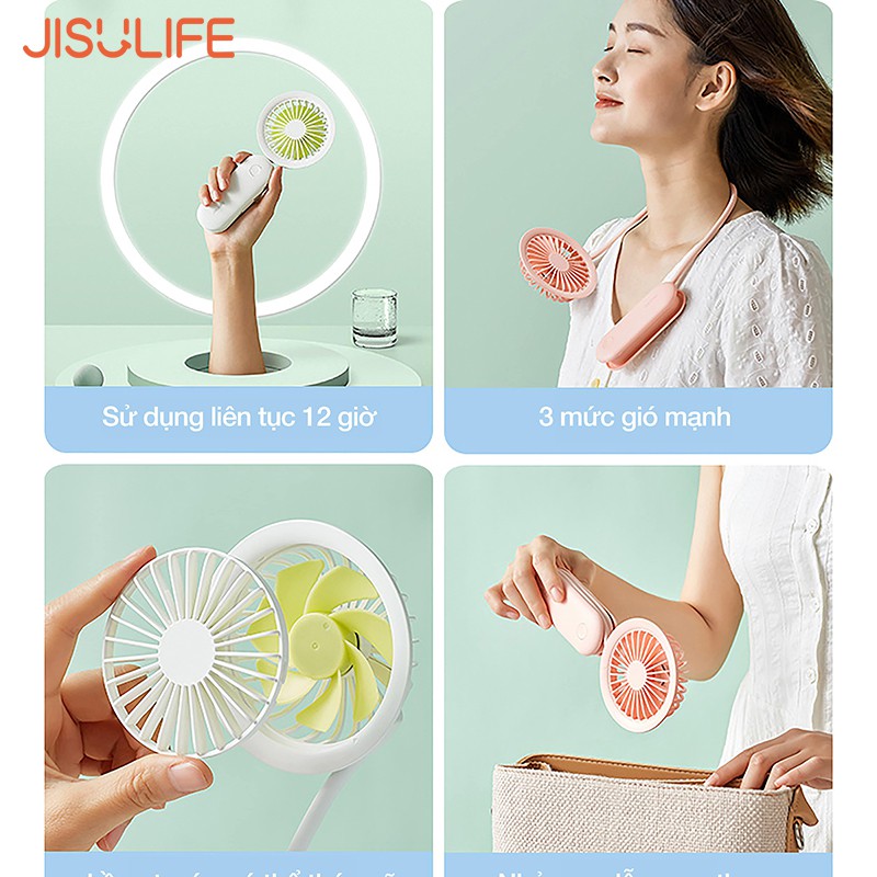 Quạt mini xoắn ốc tích hợp đèn pin Jisulife FA15 - Biến hóa đa năng - Hàng chính hãng | BigBuy360 - bigbuy360.vn